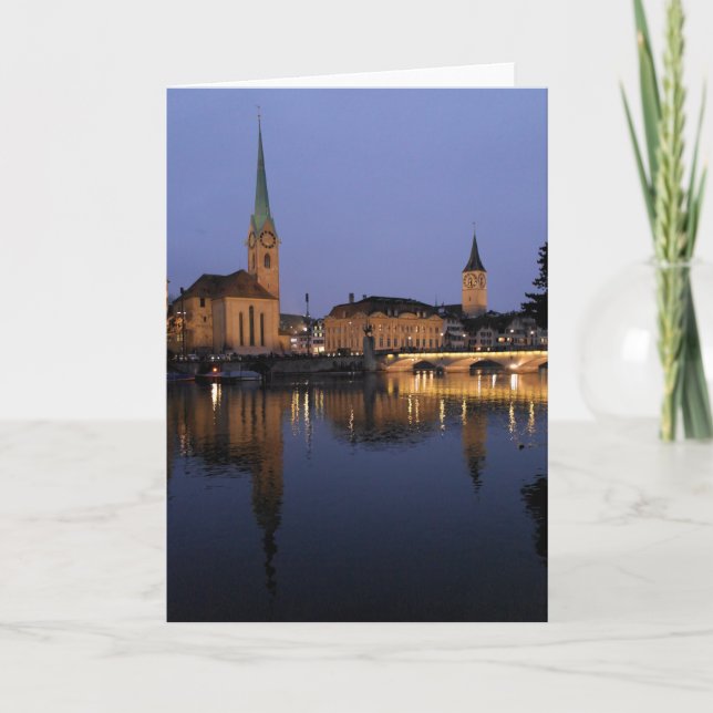 Reflections on Zurich, Switzerland Greeting Card (Front)