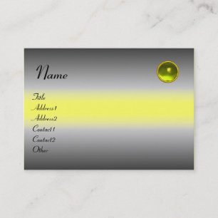 REFLECTIONS  TOPAZ  MONOGRAM, grey white yellow Business Card