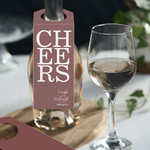 Reflections Wedding Cheers Cinnamon Rose ID774 Bottle Tag
