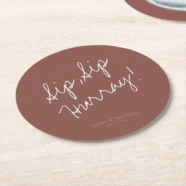 Reflections Wedding Hurray Clay ID774 Round Paper Coaster (Angled)