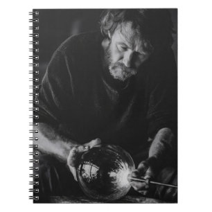 Reflective Artisan Black White Glassblower Noteboo Notebook
