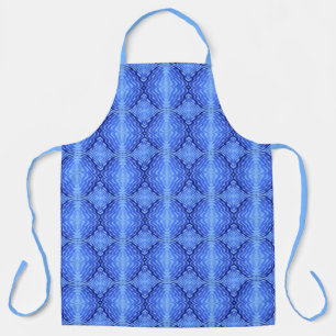Reflective Blue Waves Modern Abstract Design Art Apron