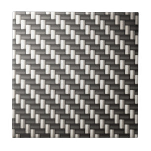 Reflective Carbon Fibre Textured Ceramic Tile