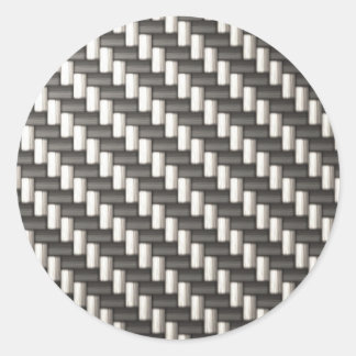 Reflective Carbon Fibre Textured Classic Round Sticker
