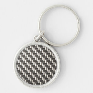 Reflective Carbon Fibre Textured Key Ring