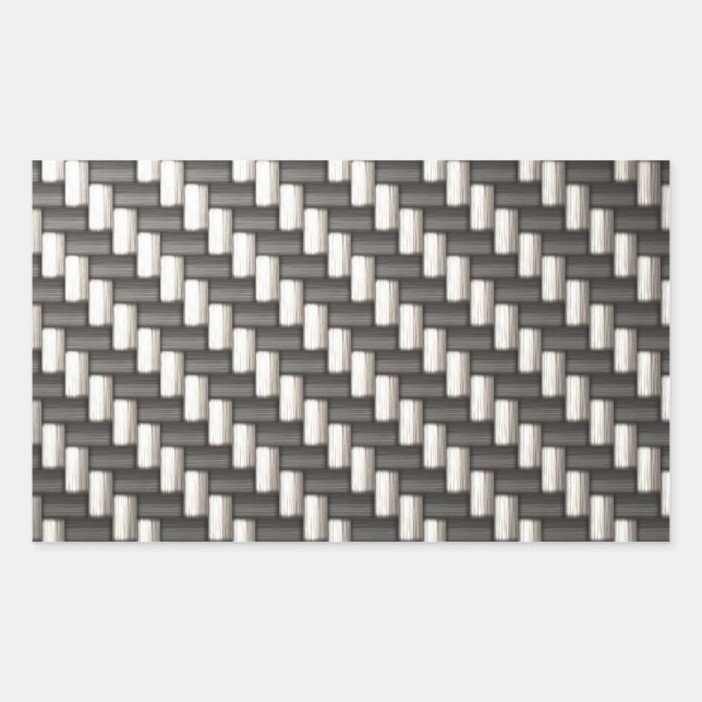 Reflective Carbon Fibre Textured Rectangular Sticker (Front)