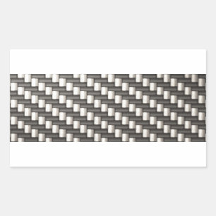 Reflective Carbon Fibre Textured Rectangular Sticker
