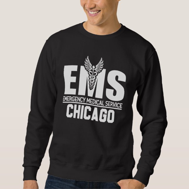 Reflective Emergency Medical Services Chicago Emt  Sweatshirt (Front)