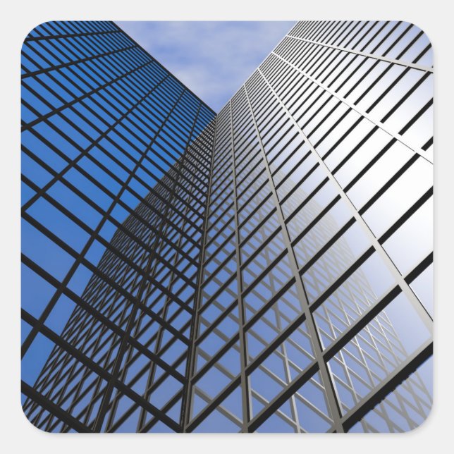 Reflective Office Block Square Sticker (Front)