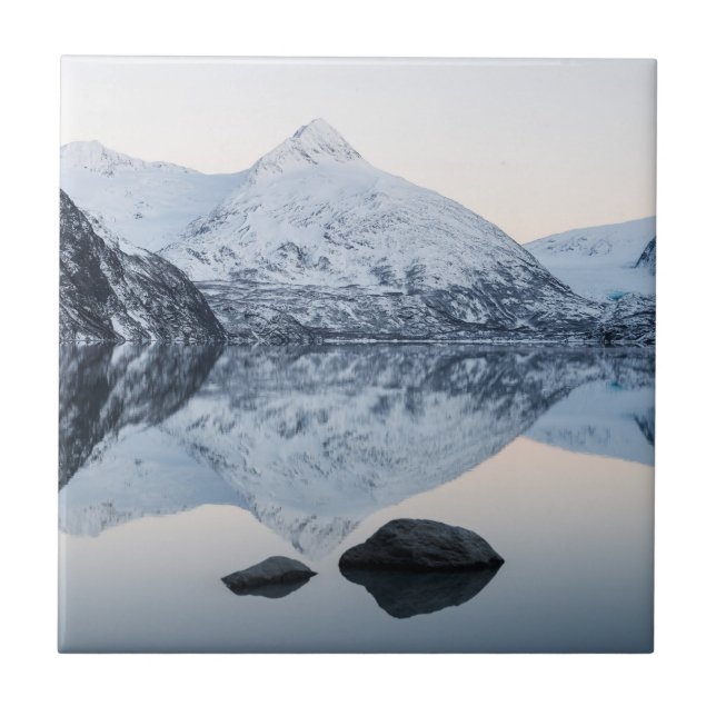 Reflective Portage Lake Ceramic Tile (Front)