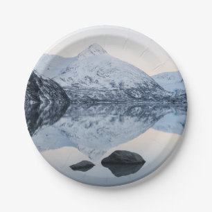 Reflective Portage Lake Paper Plate