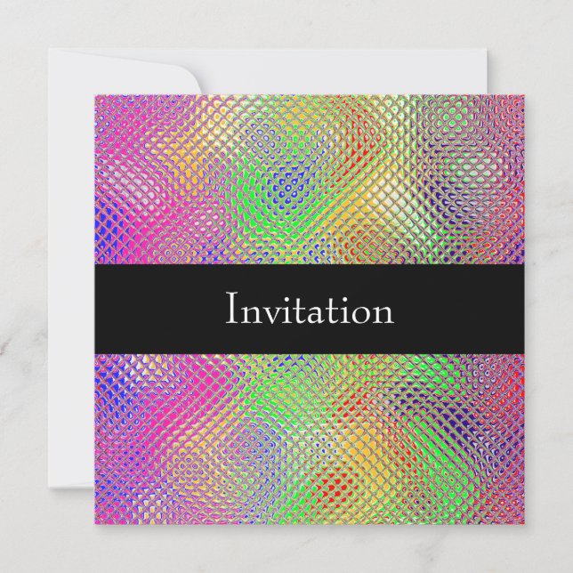 Reflective Rainbow 30th Birthday Party Event Invitation (Front)