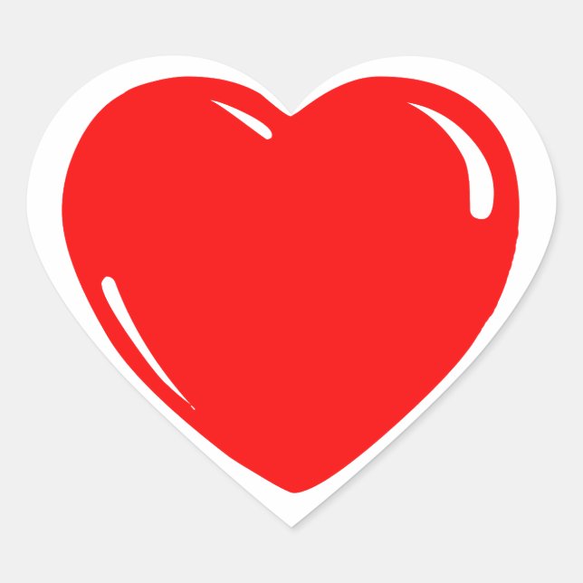 Reflective Red Heart Heart Sticker (Front)