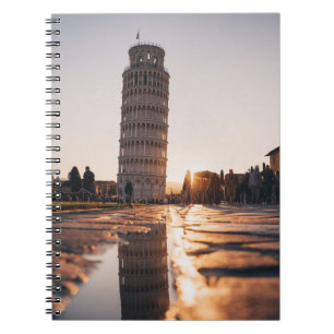 Reflective Sunset Pisa Tower Notebook