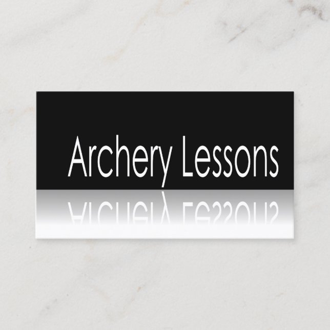 Reflective Text - Archery Lessons - Business Card (Front)