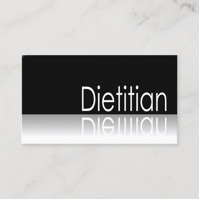 Reflective Text - Dietician - Business Card (Front)