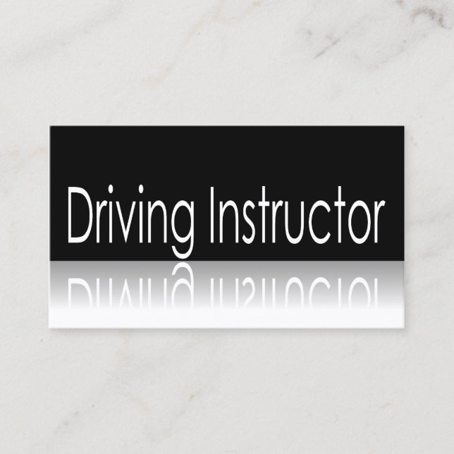 Reflective Text - Driving Instructor Business Card (Front)