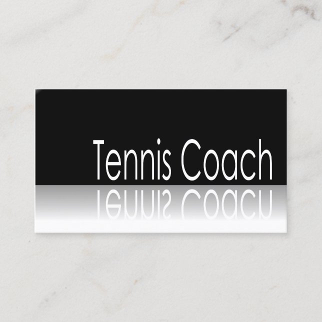 Reflective Text - Tennis Coach - Business Card (Front)