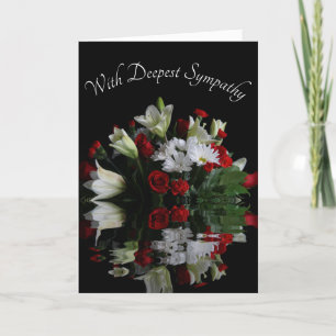 Refleting White Lilies & Red Roses Sympathy Card