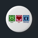 Reflexologist Peace Love Reflexology Foot Massage 6 Cm Round Badge<br><div class="desc">Peace Love Reflexology. A cute zone therapy gift for a reflexologist who uses reflex points on the feet,  hands,  or ears.</div>