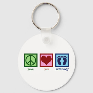 Reflexologist Peace Love Reflexology Foot Massage Key Ring
