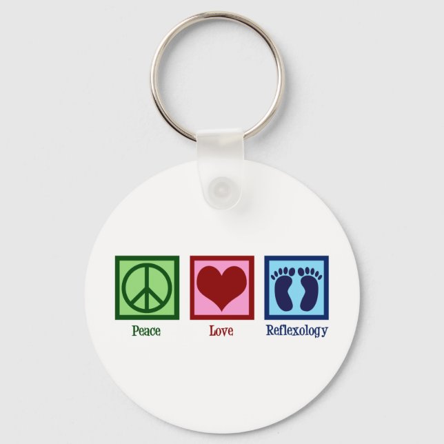 Reflexologist Peace Love Reflexology Foot Massage Key Ring (Front)