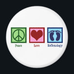 Reflexologist Peace Love Reflexology Foot Massage Magnet<br><div class="desc">Peace Love Reflexology. A cute zone therapy gift for a reflexologist who uses reflex points on the feet,  hands,  or ears.</div>