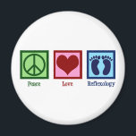 Reflexologist Peace Love Reflexology Foot Massage Magnet<br><div class="desc">Peace Love Reflexology. A cute zone therapy gift for a reflexologist who uses reflex points on the feet,  hands,  or ears.</div>