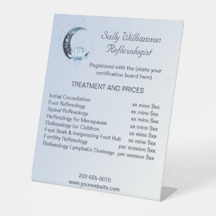 Reflexology Blue Lotus Flower Business Price List Pedestal Sign