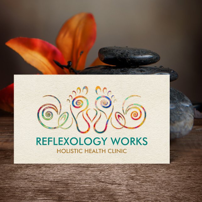 Reflexology - Colourful Spiral  Business Card (Creator Uploaded)