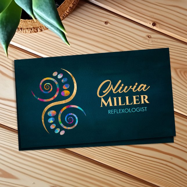 Reflexology - Colourful Ying Yang symbol Business Card (Creator Uploaded)