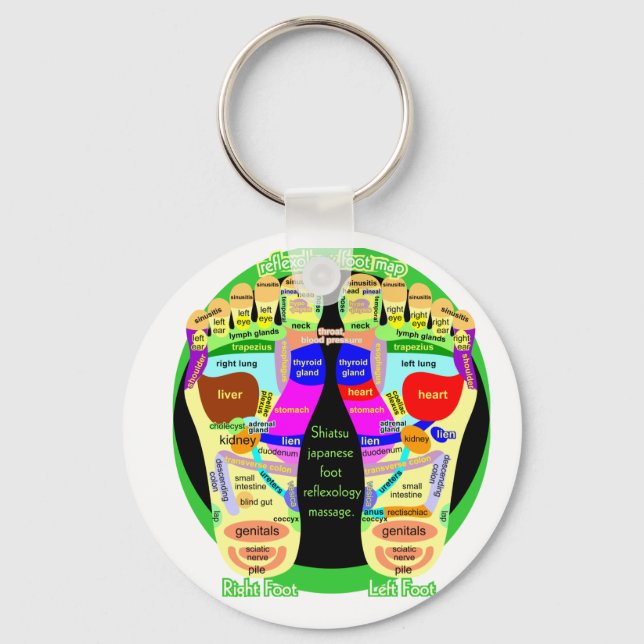 reflexology foot map key ring (Front)