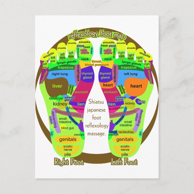 reflexology foot map postcard (Front)