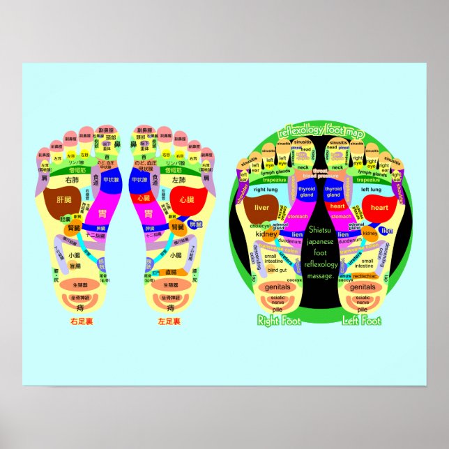 reflexology foot map poster (Front)