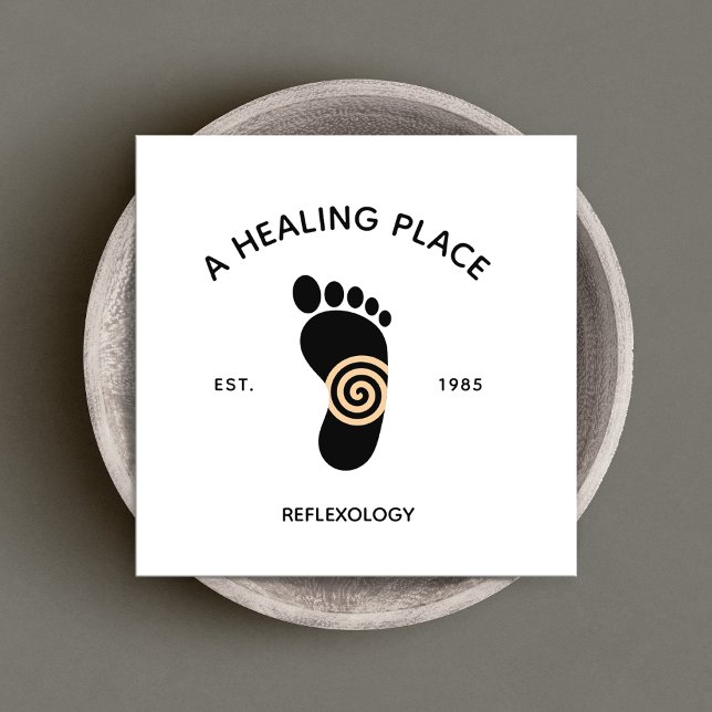 Reflexology Logo Square Business Card (Creator Uploaded)