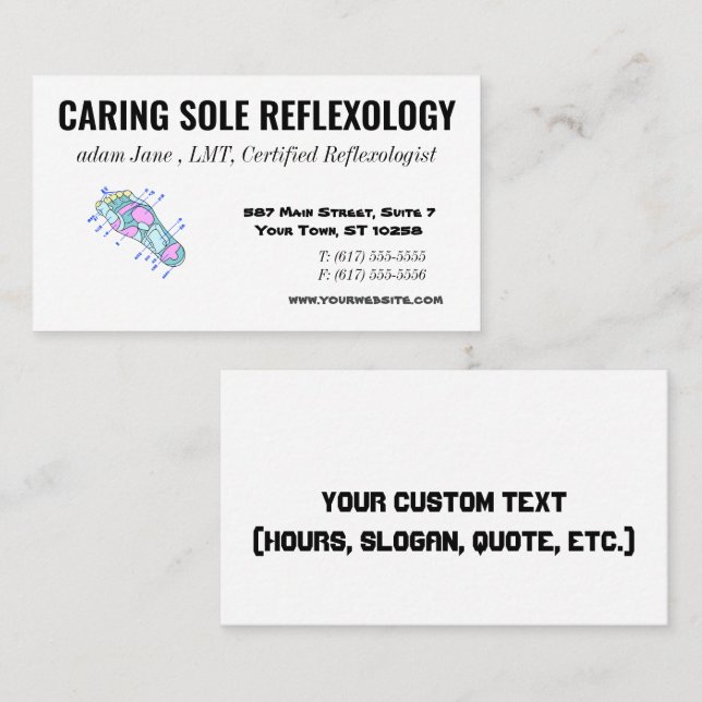 Reflexology Reflexologist Business Cards 2022 (Front/Back)