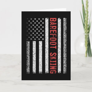 Refoot Skiing American Flag 4th Of July  Card