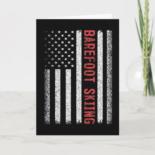 Refoot Skiing American Flag 4th Of July  Card (Front)