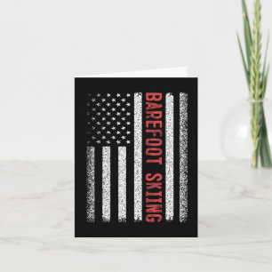 Refoot Skiing American Flag 4th Of July Card
