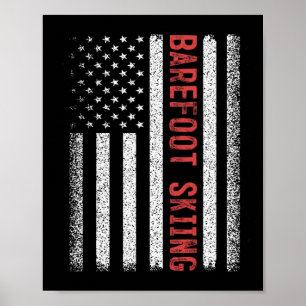 Refoot Skiing American Flag 4th Of July Poster