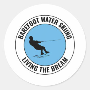 Refoot Water Skiing Motorboat Sport Aquatic Activi Classic Round Sticker