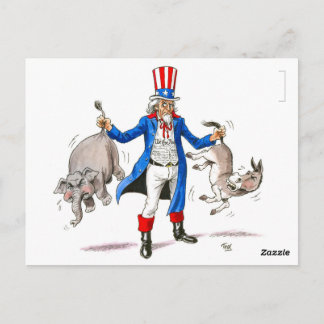 Reform Party Uncle Sam Got'em by the Tail Postcard