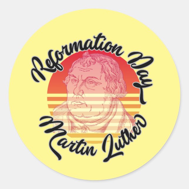 Reformation Day Vintage Martin Luther Classic Round Sticker (Front)