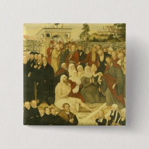 Reformers' group at a miracle 15 cm square badge
