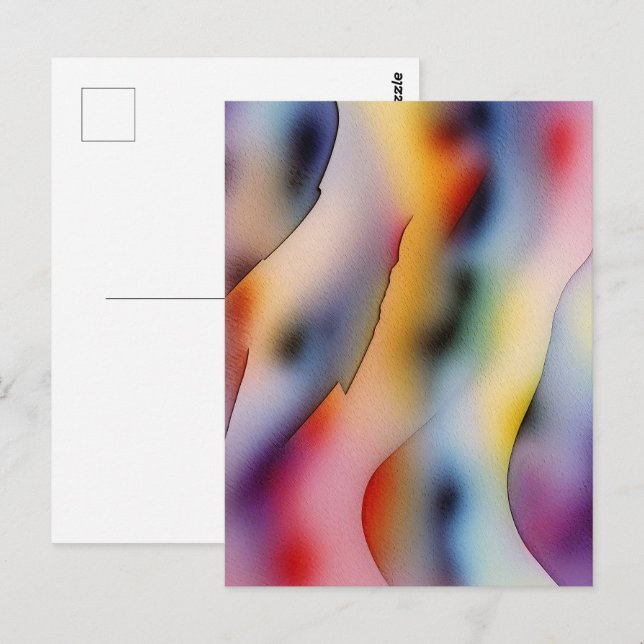 "Refracted Waves" Contemporary Abstract Art Postcard (Front/Back)