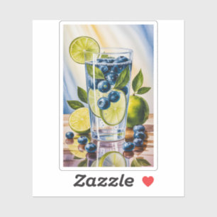 Refreshing Blueberry Lime Sparkling Water Summer