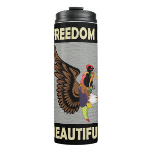 Refreshing cute birds flying with beauty. thermal tumbler
