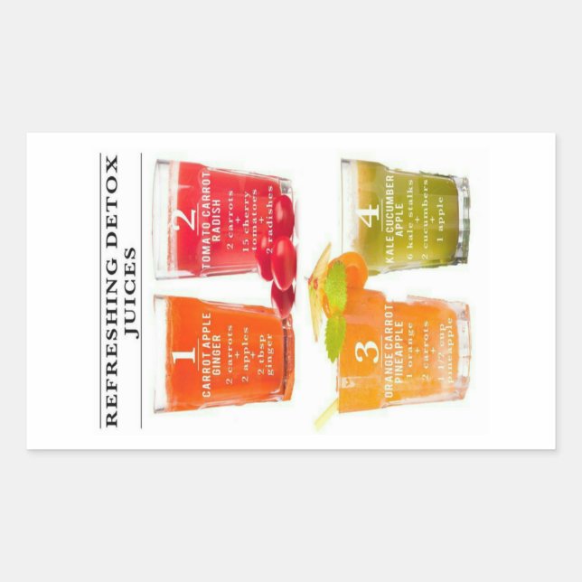 Refreshing Detox Juices Rectangular Sticker (Front)
