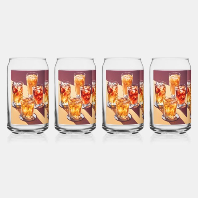 "Refreshing Elixirs: A Toast to Chilled Delights" Can Glass (Front)