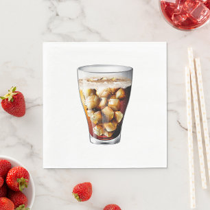 Refreshing Ice-Cold Soda Drink with Bubbles Napkin